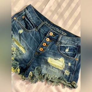 high waisted denim shorts, size one
